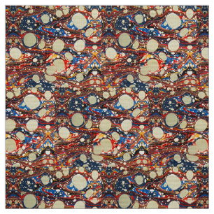 ABSTRACTE RODE BLAUWE VRIENDEN, WITTE CIRCLS STOF