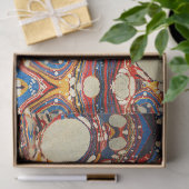 ABSTRACTE RODE BLAUWE VRIENDEN, WITTE CIRCLS TISSUEPAPIER (Geschenk)