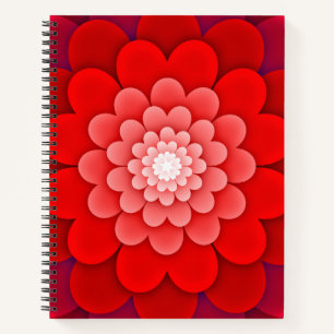 Abstracte rode bloem-58566 notitieboek
