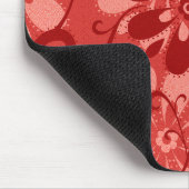 Abstracte rode bloemen muismat (Hoek)