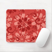 Abstracte rode bloemen muismat (Met muis)