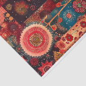 Abstracte rode bloemige quilt stijl decoupage link tissuepapier (Detail)