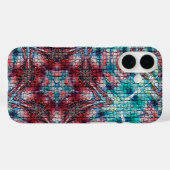 ABSTRACTE RODE BLUE MOSAIC STAR Case-Mate iPhone CASE (Achterkant (horizontaal))
