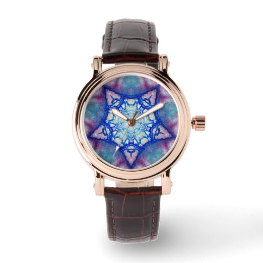 ABSTRACTE RODE BLUE STAR HORLOGE (Voorkant)