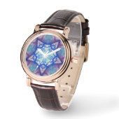 ABSTRACTE RODE BLUE STAR HORLOGE (Hoek)