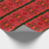 Abstracte rode en gele wervelingen gepersonaliseer cadeaupapier (Hoek)