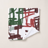 Abstracte rode en groene lijnen bad handdoek (Wasdoekje)