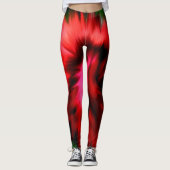 Abstracte rode en roze schaduwen leggings (Voorkant)
