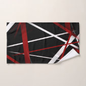 Abstracte rode en witte lijnen op zwarte achtergro bad handdoek (Handdoek)