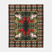 Abstracte rode en witte Rozen Fleece Deken (Voorkant)
