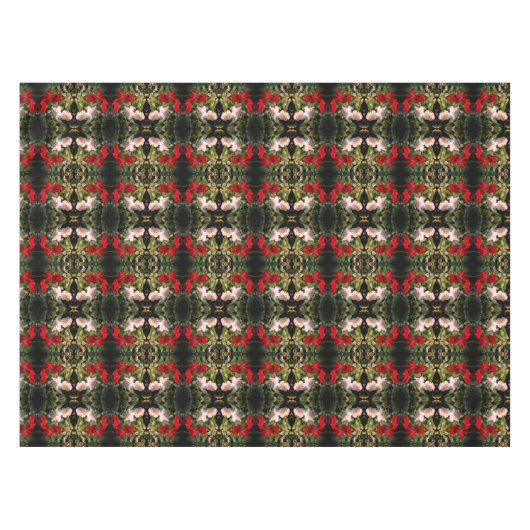 Abstracte rode en witte Rozen Tafelkleed (Voorkant (Horizontaal))