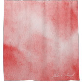 Abstracte rode en witte Waterverf textuur Douchegordijn (Voorkant)