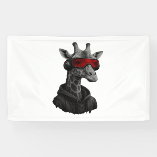 Abstracte rode en zwarte giraffe Classic T-Shirt Spandoek (Horizontaal)
