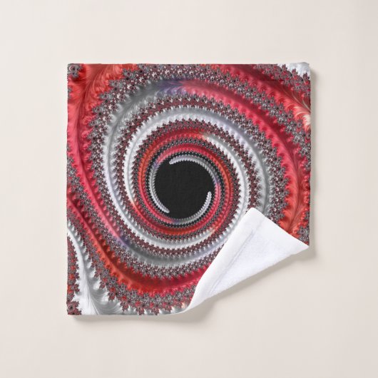 Abstracte rode en zwarte gradiënt wervelfractal bad handdoek (Wasdoekje)