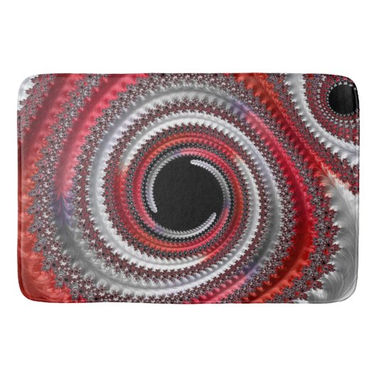 Abstracte rode en zwarte gradiënt wervelfractal badmat (Voorkant)