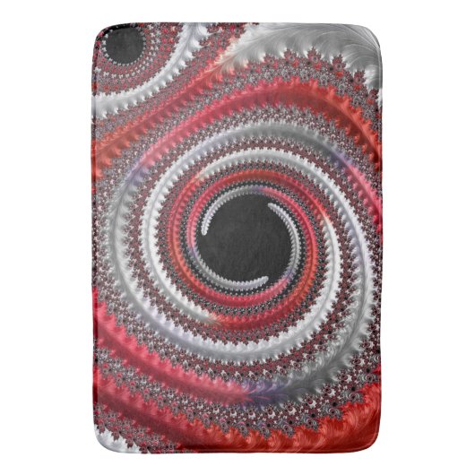 Abstracte rode en zwarte gradiënt wervelfractal badmat (Voorkant Verticaal)