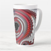 Abstracte rode en zwarte gradiënt wervelfractal latte mok (Rechterhoek)