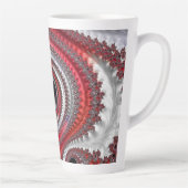 Abstracte rode en zwarte gradiënt wervelfractal latte mok (Rechts)