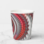 Abstracte rode en zwarte gradiënt wervelfractal papieren bekers (Achterkant)