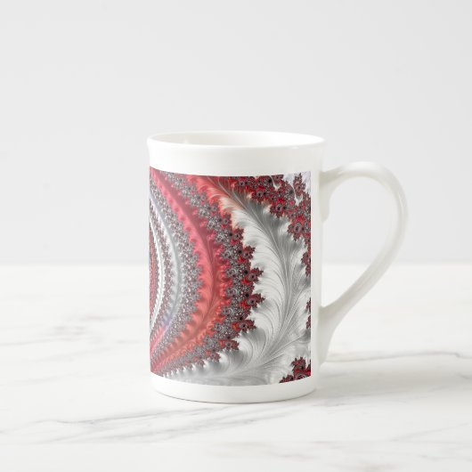 Abstracte rode en zwarte gradiënt wervelfractal porselein kop (Rechts)