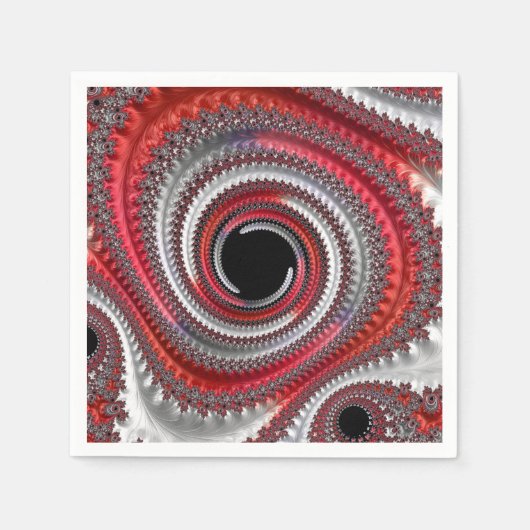 Abstracte rode en zwarte gradiënt wervelfractal servet (Voorkant)