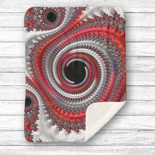 Abstracte rode en zwarte gradiënt wervelfractal sherpa deken