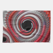 Abstracte rode en zwarte gradiënt wervelfractal theedoek (Horizontaal)