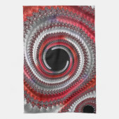 Abstracte rode en zwarte gradiënt wervelfractal theedoek (Verticaal)