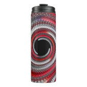 Abstracte rode en zwarte gradiënt wervelfractal thermosbeker (Voorkant)