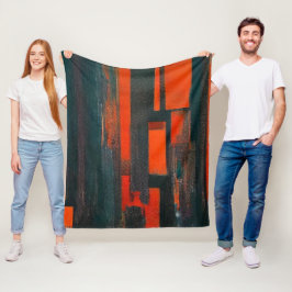 Abstracte rode en zwarte kunst fleece deken