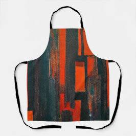 Abstracte rode en zwarte kunst schort