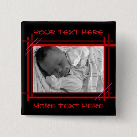 Abstracte rode en zwarte Lijst Button (Voorkant)