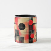 Abstracte rode en zwarte Mok - gepersonaliseerde a (Midden)