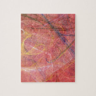 Abstracte rode fractal legpuzzel