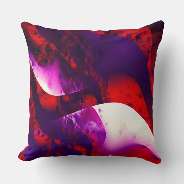 Abstracte rode, fractale fantasie kussen (Voorkant)