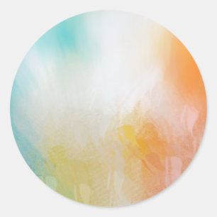 Abstracte rode gele Oranje blauwe kleurige Sjabloo Ronde Sticker