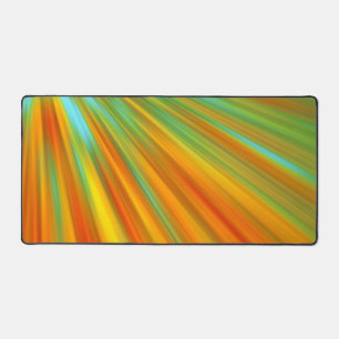 Abstracte rode gele oranje groene strepen op blauw bureaumat