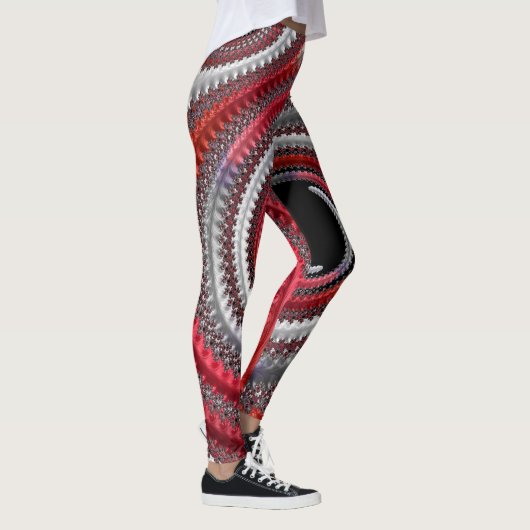 Abstracte rode gradiënt wervelfractal leggings (Rechts)