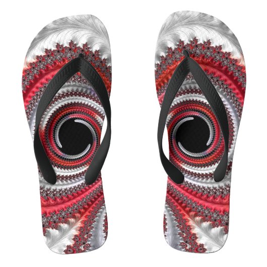 Abstracte rode gradiënt wervelfractal teenslippers (Voetbed)