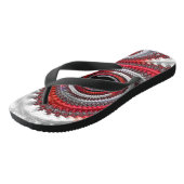 Abstracte rode gradiënt wervelfractal teenslippers (Schuin)