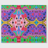 Abstracte rode harten op roze cadeaupapier (Vlak)