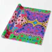 Abstracte rode harten op roze cadeaupapier (Uitgerold)