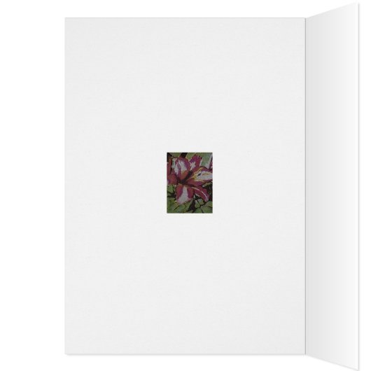 Abstracte rode Lily-bloem met verdraaide bladeren (Binnen (Links))