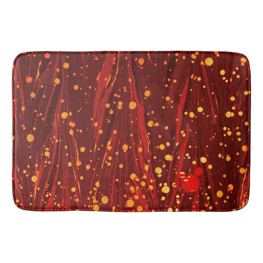 ABSTRACTE RODE MARBLED PAPIER MET GOUDE SPLASHEDEN BADMAT (Voorkant)
