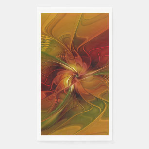 Abstracte rode oranje bruine groene fractale kunst servet