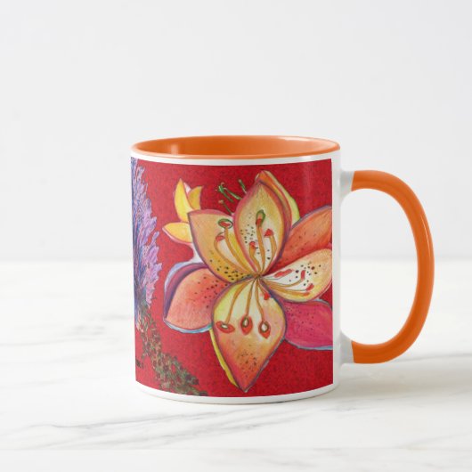 Abstracte rode orchidee Mok (Rechts)