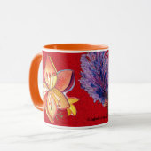 Abstracte rode orchidee Mok (Voorkant links)