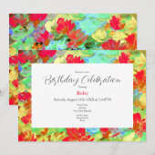 Abstracte rode papaver kaart (Voorkant / Achterkant)