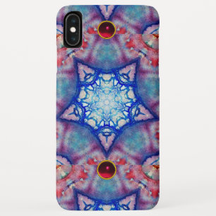 ABSTRACTE RODE PINKBLAUWE STARS MET GEMSTONEN iPhone XS MAX HOESJE
