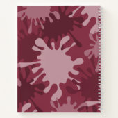 Abstracte rode platter schildernaam ontvang notitieboek (Achterkant)